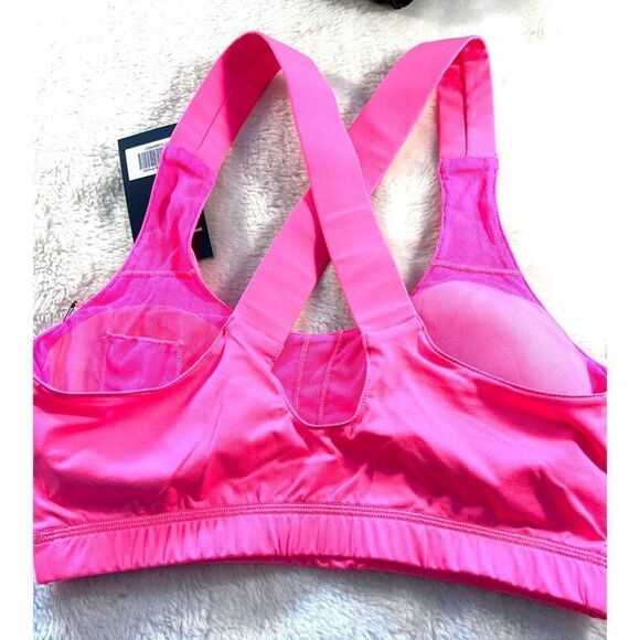 Pink Lipstick Intimates Hot Pink Sports Bra Medium NWT Secret Pocket - Picture 8 of 9
